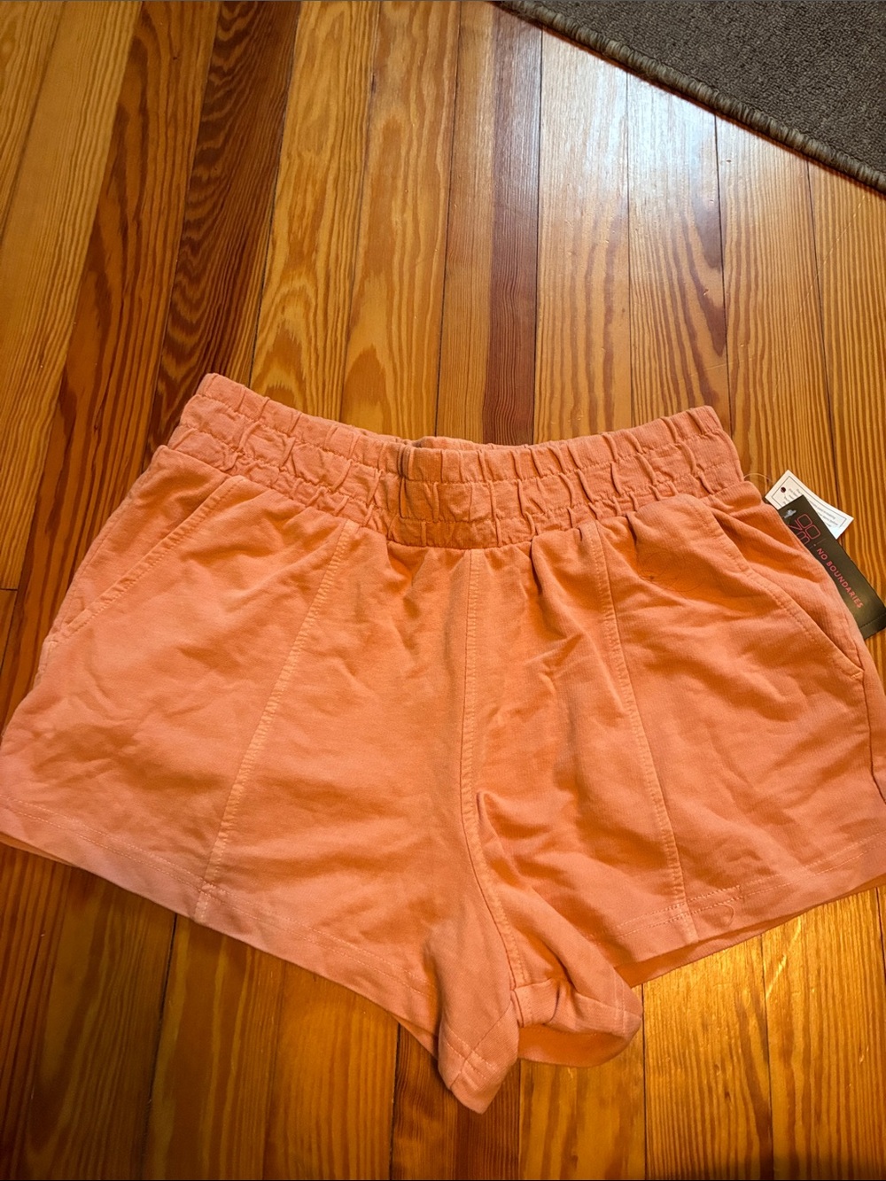 No Boundaries Peach High-Waist Elastic Shorts